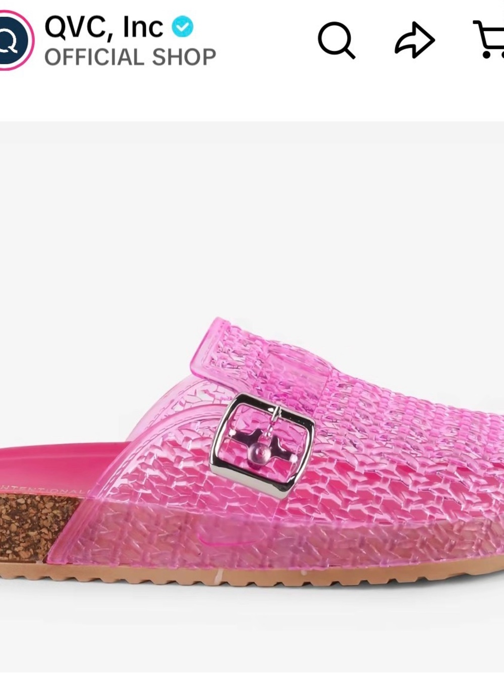 Bubblegum Pink Jelly Woven Slide Mules with Buckle - Picture 9 of 9